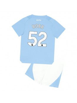 Manchester City Oscar Bobb #52 Heimtrikotsatz für Kinder 2023-24 Kurzarm (+ Kurze Hosen)